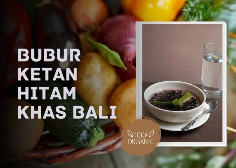 Bubur injin khas Bali dengan santan di atas piring putih